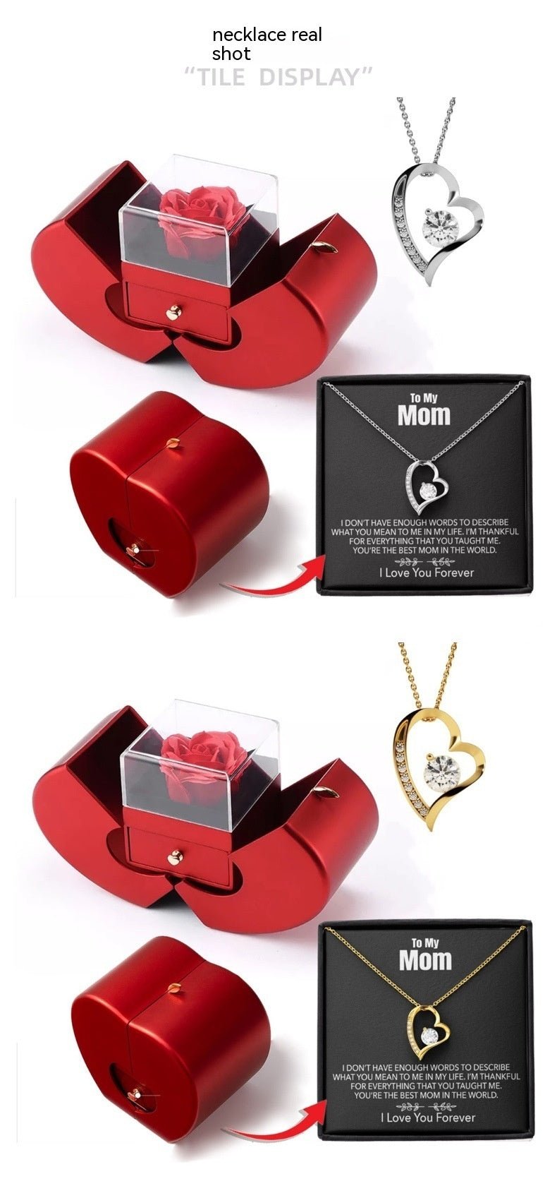 Ensemble de colliers creux en forme de coeur pour femmes - OUIOUISHOP