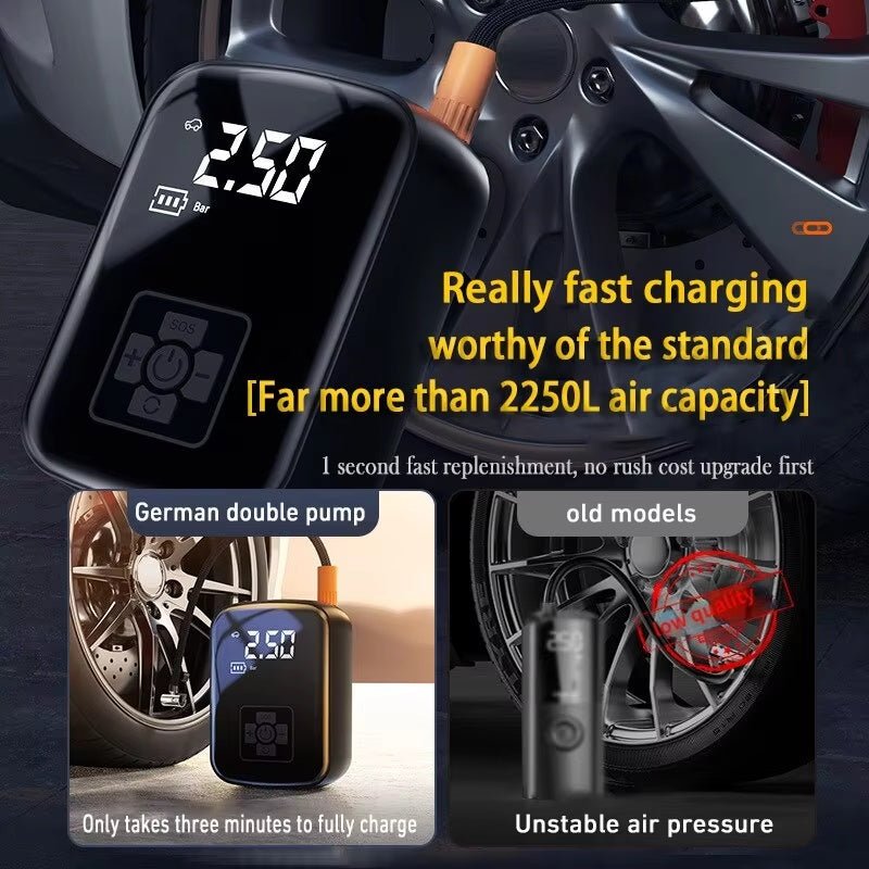 Compresseur d'air électrique sans fil pour voiture, gonfleur de pneus pour moto, vélo, bateau, roues automobiles - OUIOUISHOP
