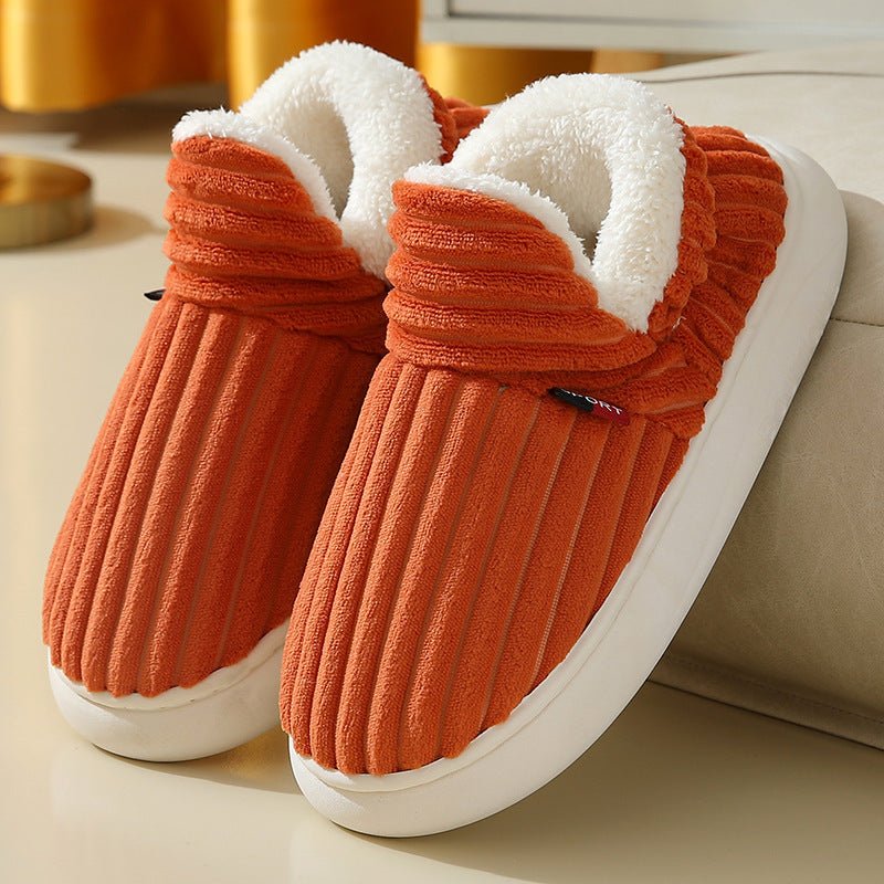 Pantoufles en coton pour hommes et femmes, nouvelles pantoufles d'hiver à la mode pour l'extérieur, pantoufles de Couple chaudes et intérieures pour chambre à coucher, chaussures en peluche polaire moelleuses - OUIOUISHOP