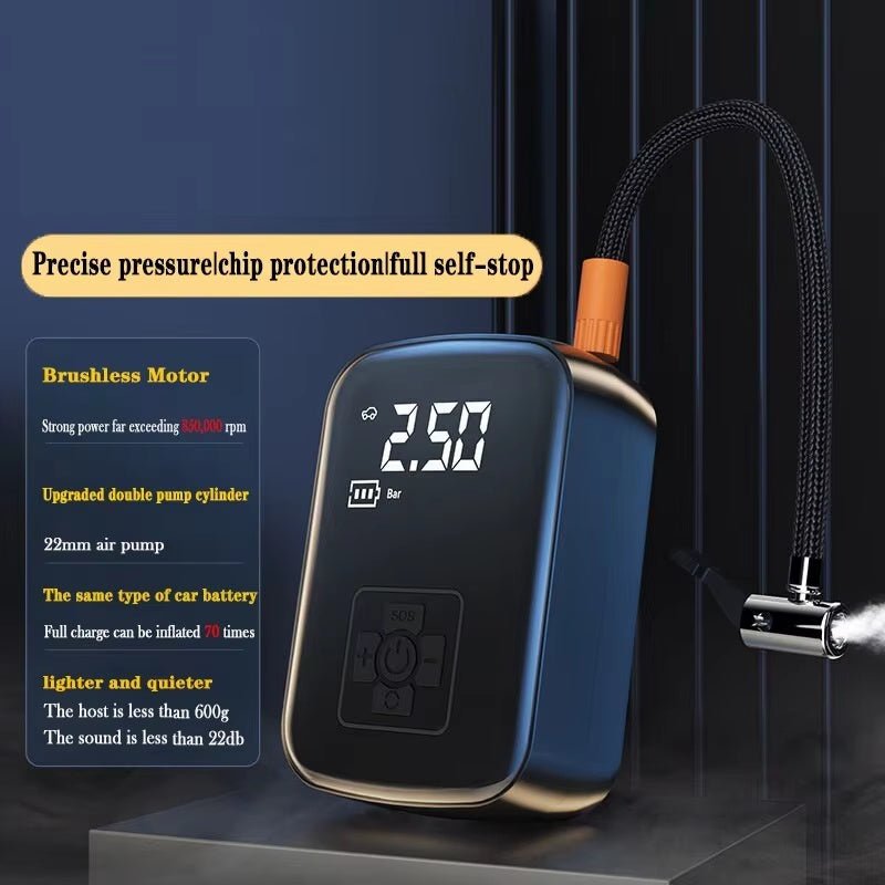 Compresseur d'air électrique sans fil pour voiture, gonfleur de pneus pour moto, vélo, bateau, roues automobiles - OUIOUISHOP