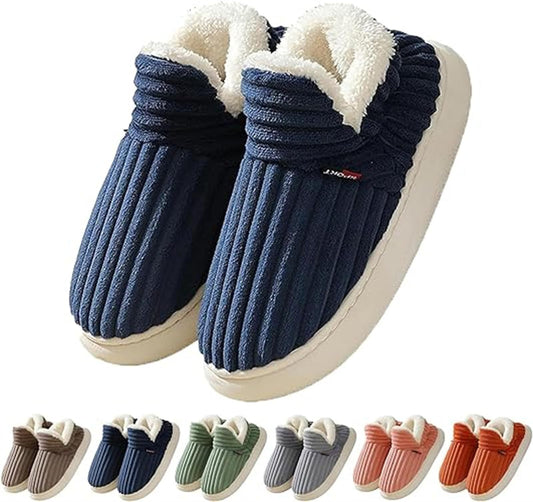 Pantoufles en coton pour hommes et femmes, nouvelles pantoufles d'hiver à la mode pour l'extérieur, pantoufles de Couple chaudes et intérieures pour chambre à coucher, chaussures en peluche polaire moelleuses - OUIOUISHOP