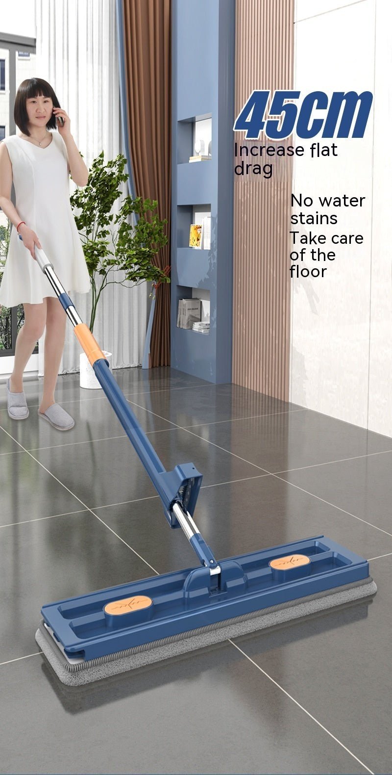 Balai de nettoyage à forte capacité d'absortion couleur bleu. - OUIOUISHOP